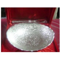 Oval Silver Plated bowl with spoon