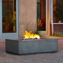 Rectangle Gray Natural Gas Fire Pit