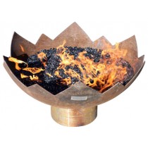 Rustic Lotus Shape Steel Fire pit Bowl 