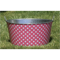 Pinted Dots Design Oval Party Tub