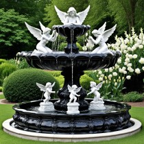 Victorian Era Style Black Marble Fountain