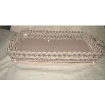 12 x 12"  Square Shape With Crystal Beads Design Tray 
